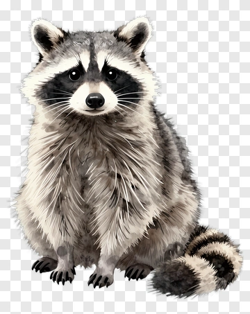 Realistic Raccoon Sitting PNG