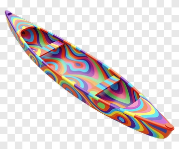 Colorful Kayak With Abstract Patterns PNG