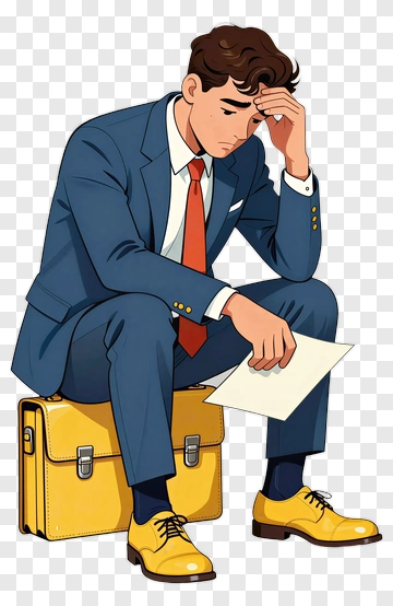 Businessman Sitting With A Letter PNG