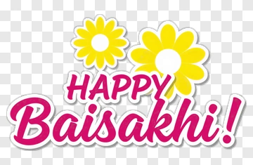 Happy Baisakhi Greeting With Flowers PNG