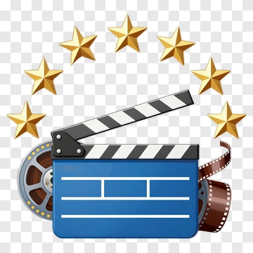 Movie Clapperboard With Golden Stars PNG