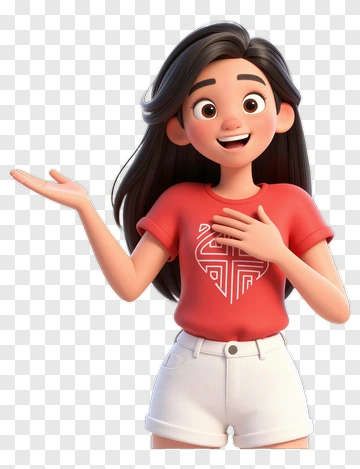 Cartoon Woman Smiling And Gesturing PNG