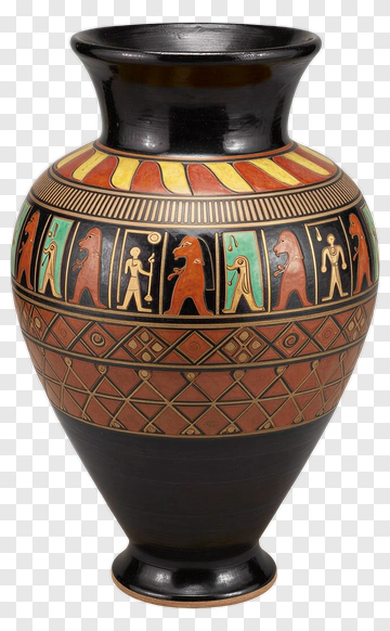 Ancient Egyptian Decorative Vase PNG