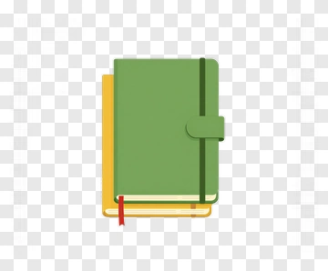 Green And Yellow Notebooks Stacked Together PNG