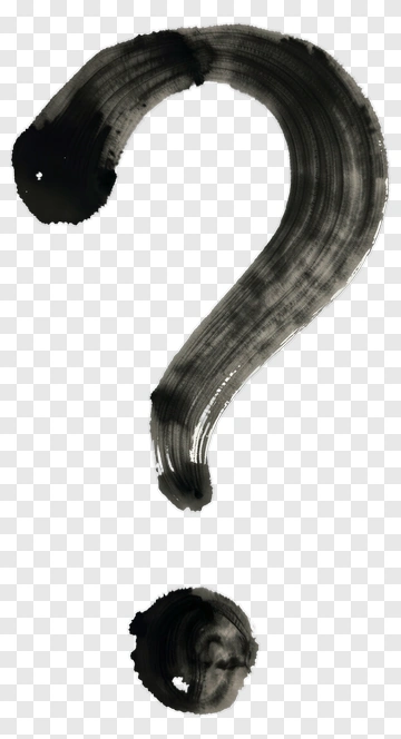 Black Brushstroke Question Mark PNG