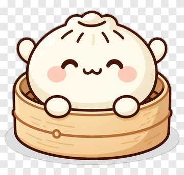 Cute Dumpling In A Steamer Basket PNG