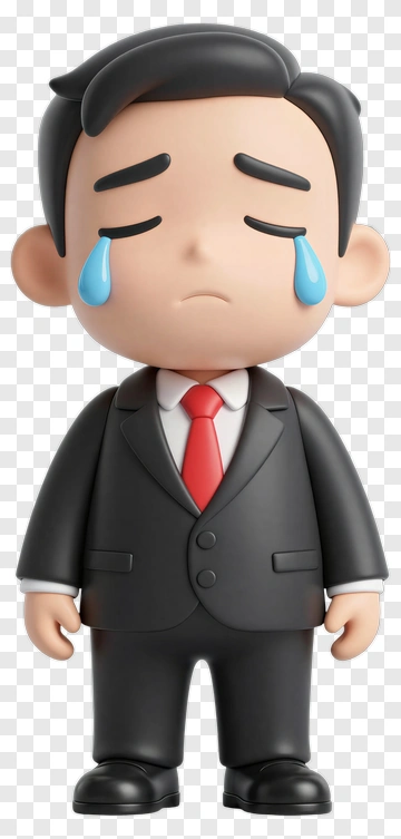 Sad Cartoon Businessman PNG