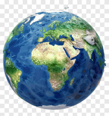 Realistic Earth Globe PNG
