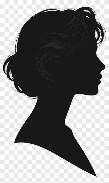 Silhouette Of A Woman's Profile PNG