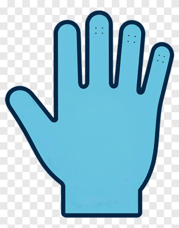 Blue Hand Outline PNG