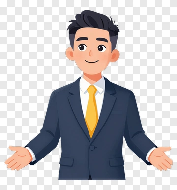 Cartoon Businessman Gesturing PNG