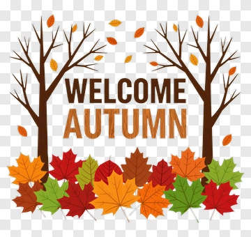 Welcome Autumn With Colorful Leaves And Trees PNG