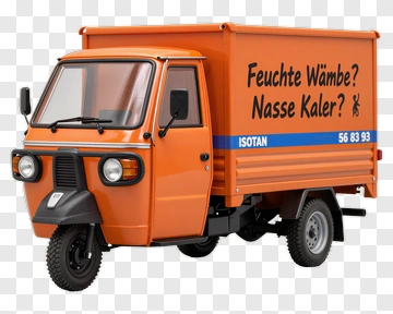 Orange Delivery Truck With Visible Text PNG