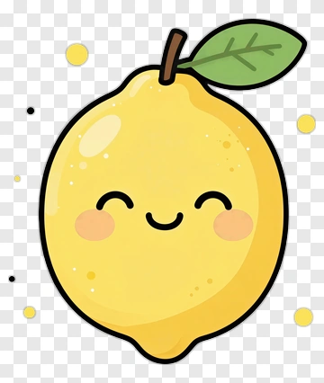 Cartoon Lemon With A Happy Face PNG