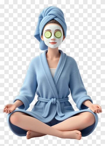Woman Relaxing With Cucumber Slices On Eyes PNG