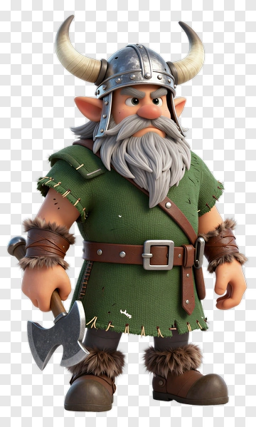 Viking Character Holding An Axe PNG