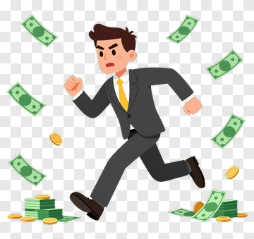 Businessman Running With Money PNG