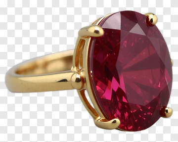 Gold Ring With Red Gemstone PNG