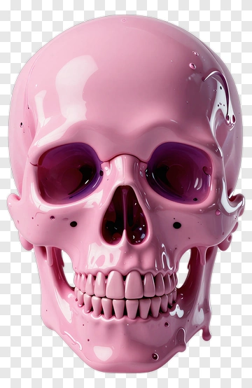Pink Skull With Glossy Finish PNG