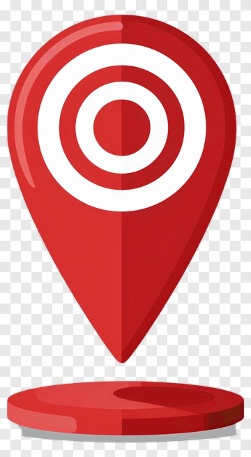 Red Location Pin With Circular Design PNG