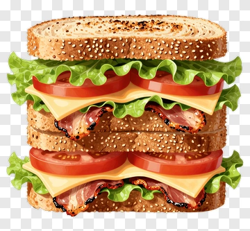 Delicious Sandwich With Lettuce And Tomato PNG