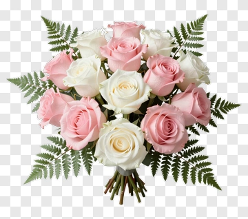 Bouquet Of Pink And White Roses PNG