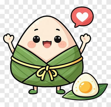 Cartoon Onigiri Character With Heart PNG