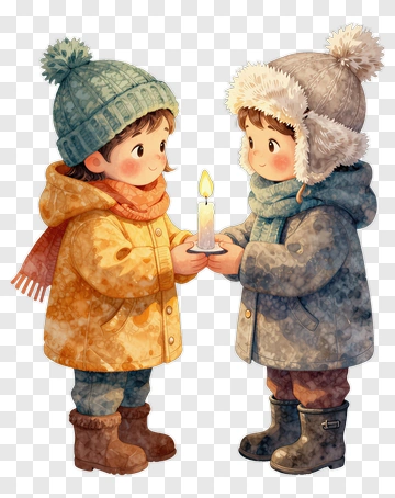 Children Holding A Candle Together PNG
