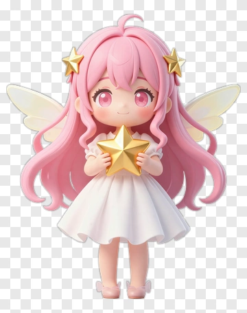 3D Fairy Holding A Star PNG