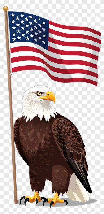 Eagle Holding The American Flag PNG
