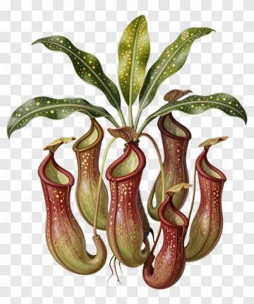Pitcher Plant With Green Leaves PNG