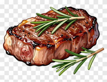 Juicy Steak With Rosemary PNG
