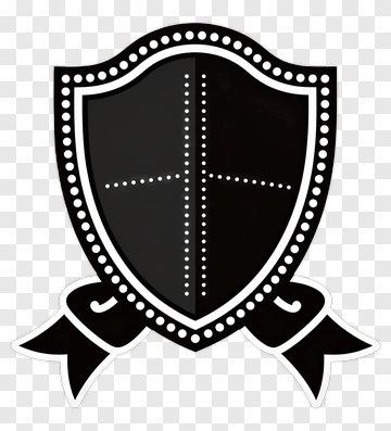 Black Shield With Decorative Ribbon PNG