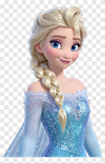 Frozen Character Elsa In Sparkling Blue Dress PNG