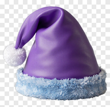 Purple Christmas Hat With Blue Trim PNG