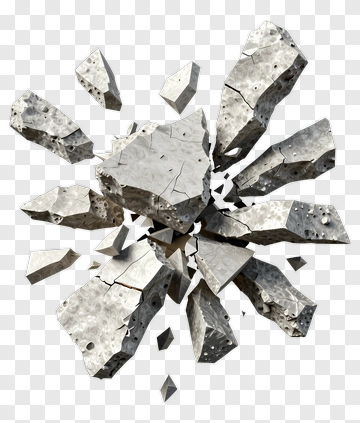 Shattered Concrete Debris PNG