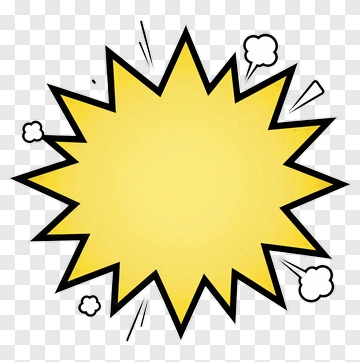 Yellow Comic Style Speech Bubble PNG