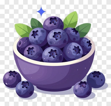 Bowl Of Blueberries PNG