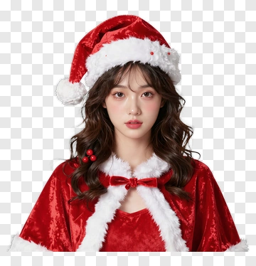 Woman In Santa Claus Costume PNG