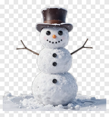 Snowman Wearing A Top Hat PNG