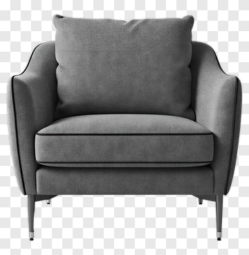 Gray Armchair With Cushions PNG