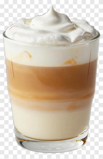 Layered Coffee Drink With Whipped Cream PNG
