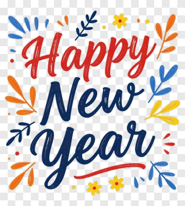 Happy New Year Greeting Card Design PNG