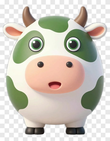 Cartoon Cow Character PNG