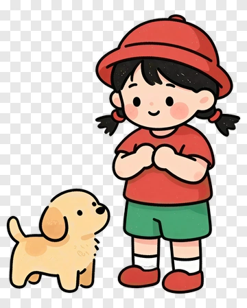 Girl With A Cute Puppy PNG