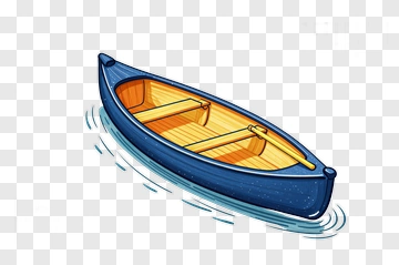 Cartoon Rowboat On Water PNG