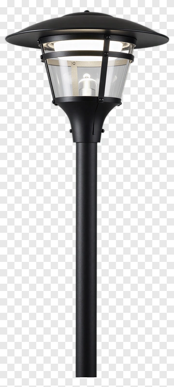 Black Outdoor Lamp Post PNG