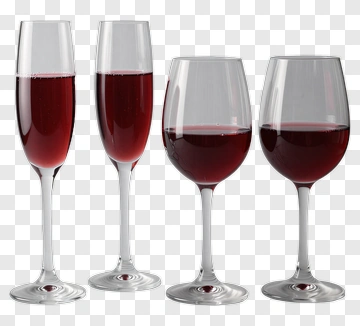 Wine Glasses With Red Wine PNG