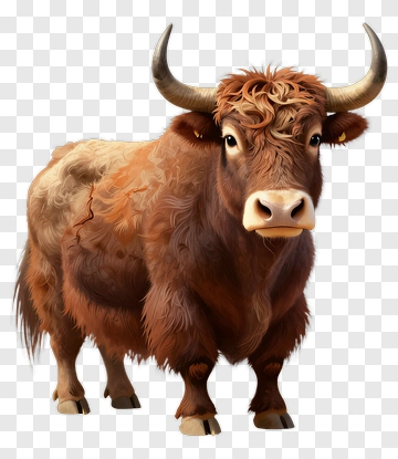 Realistic Brown Cow PNG
