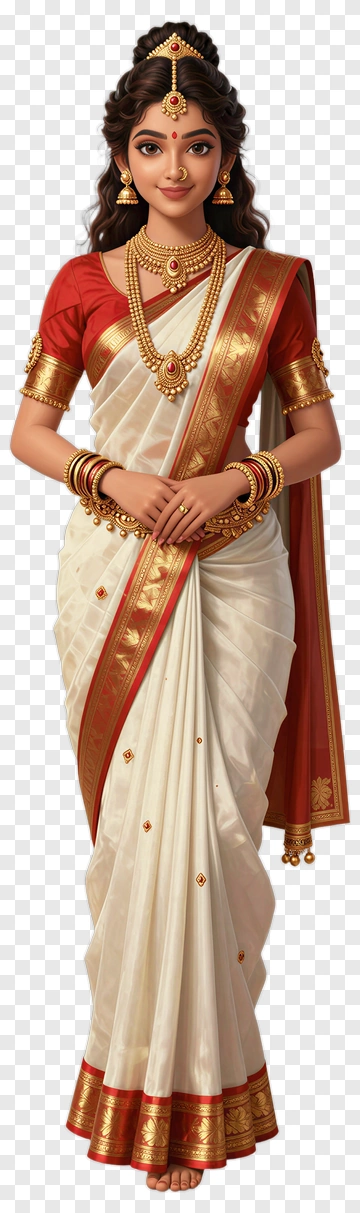 Woman In Traditional Indian Attire PNG
